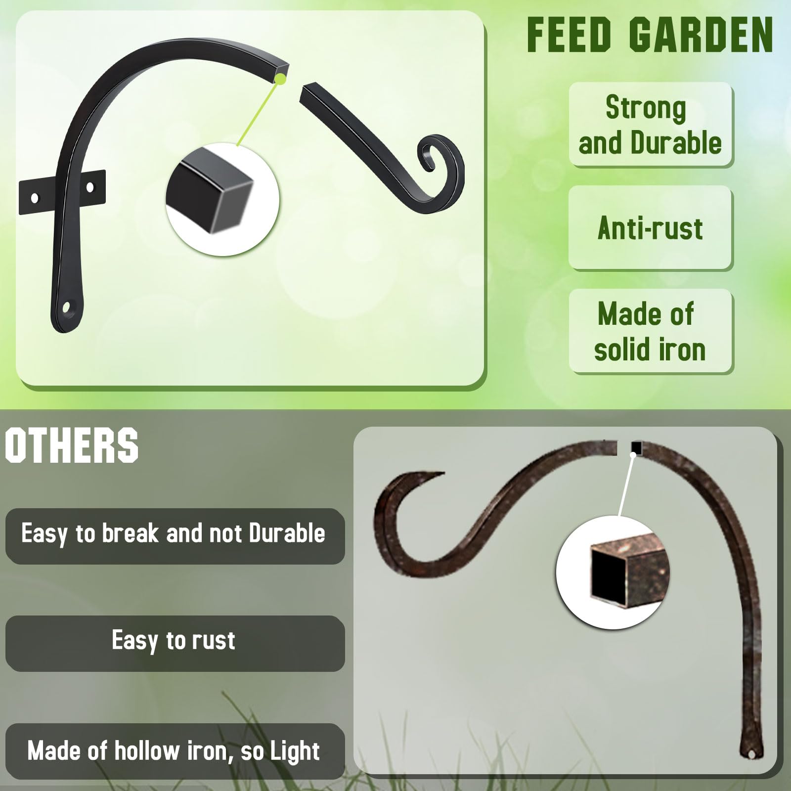 FEED GARDEN hanging bird feeder and wind chime idea using brackets outdoors.