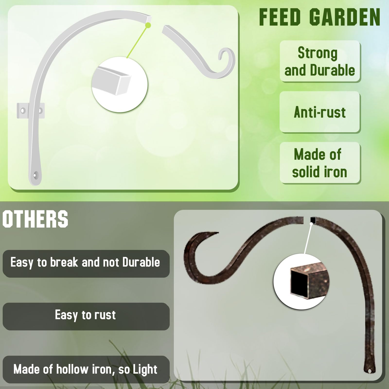 FEED GARDEN hanging bracket planter setup for versatile balcony or patio decor.