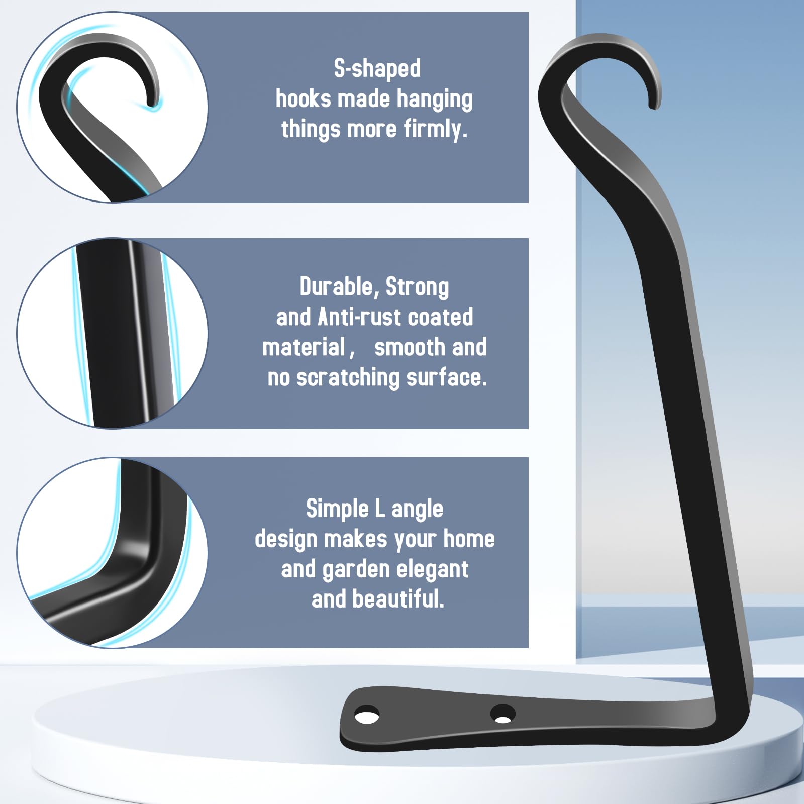 FEED GARDEN hanging bracket with screws demonstrates quick, secure indoor or outdoor installation.