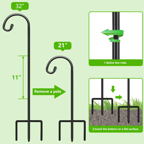 FEED GARDEN hanging plants with shepherd hook for flexible garden displays