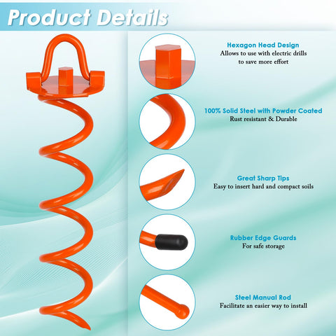 FEED GARDEN heavy-duty anchors dig deep for wind stability