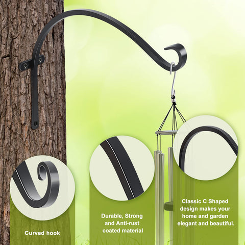 FEED GARDEN heavy duty metal hook ideal for lanterns and planters in outdoor spaces.