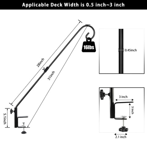 FEED GARDEN heavy-duty steel deck hook stands up to weather while hanging items.