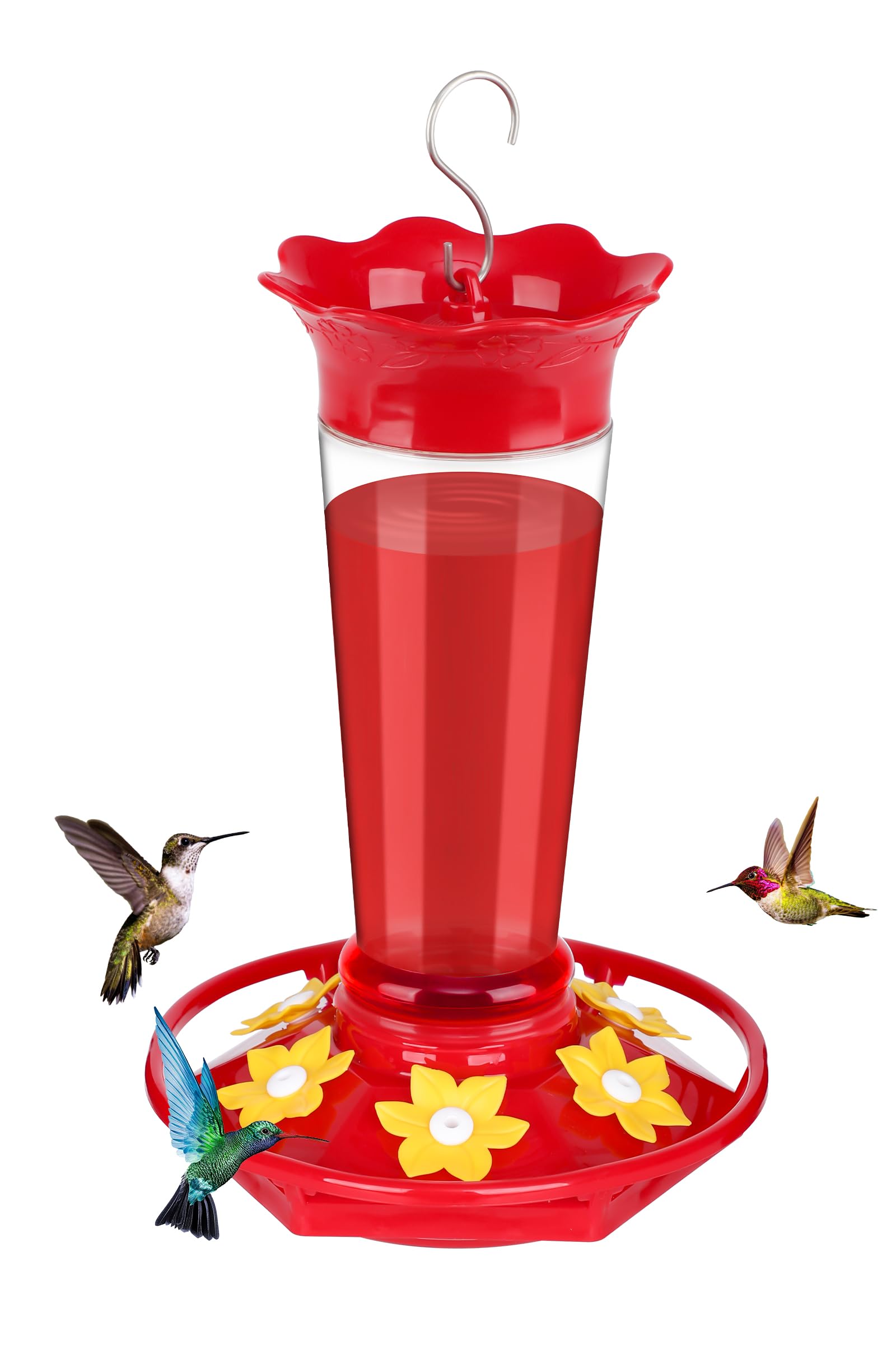 FEED GARDEN hummingbird feeder with ant-bee proof protects nectar from pests.