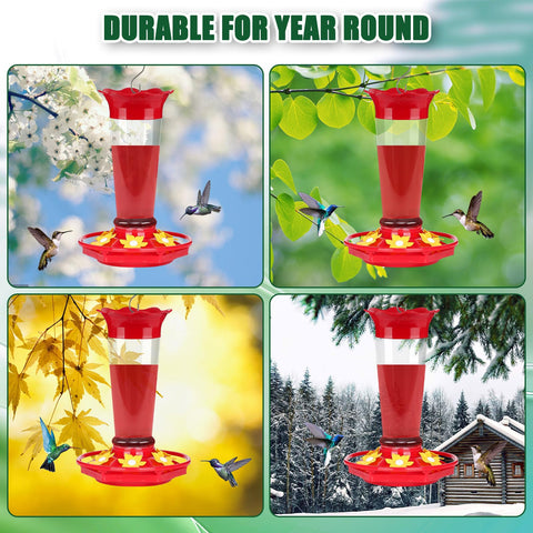 FEED GARDEN red feeder attracts hummingbirds to your garden.