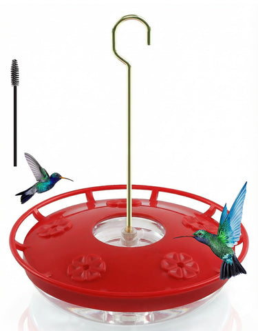 FEED GARDEN hummingbird feeder top view shows sturdy, leak-resistant design for outdoor gardens