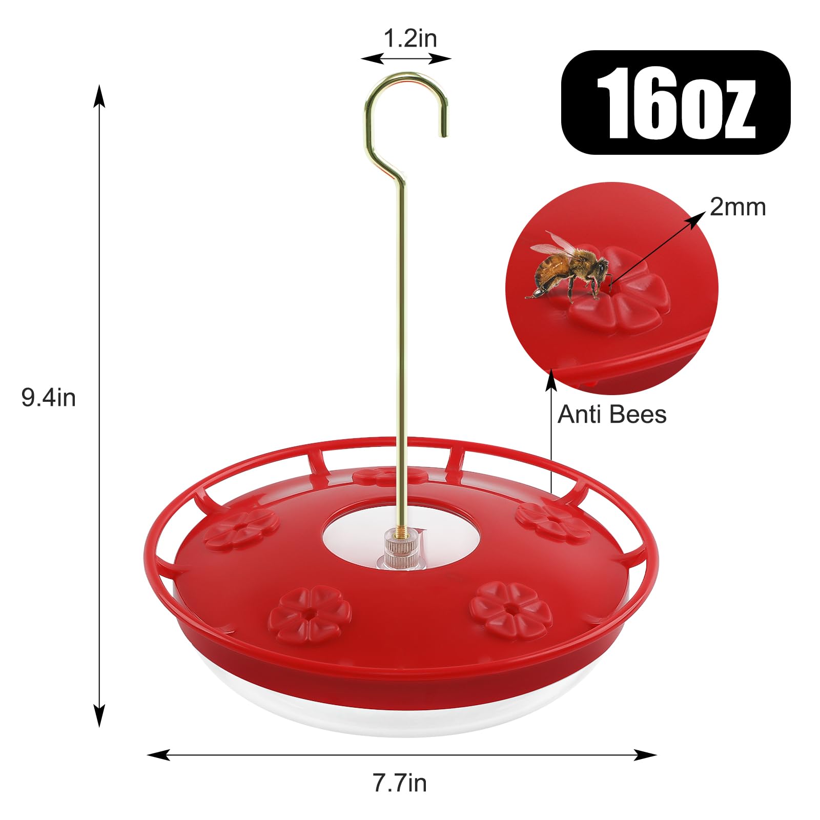 FEED GARDEN hummingbird feeder wide-mouth opening enables easy cleaning