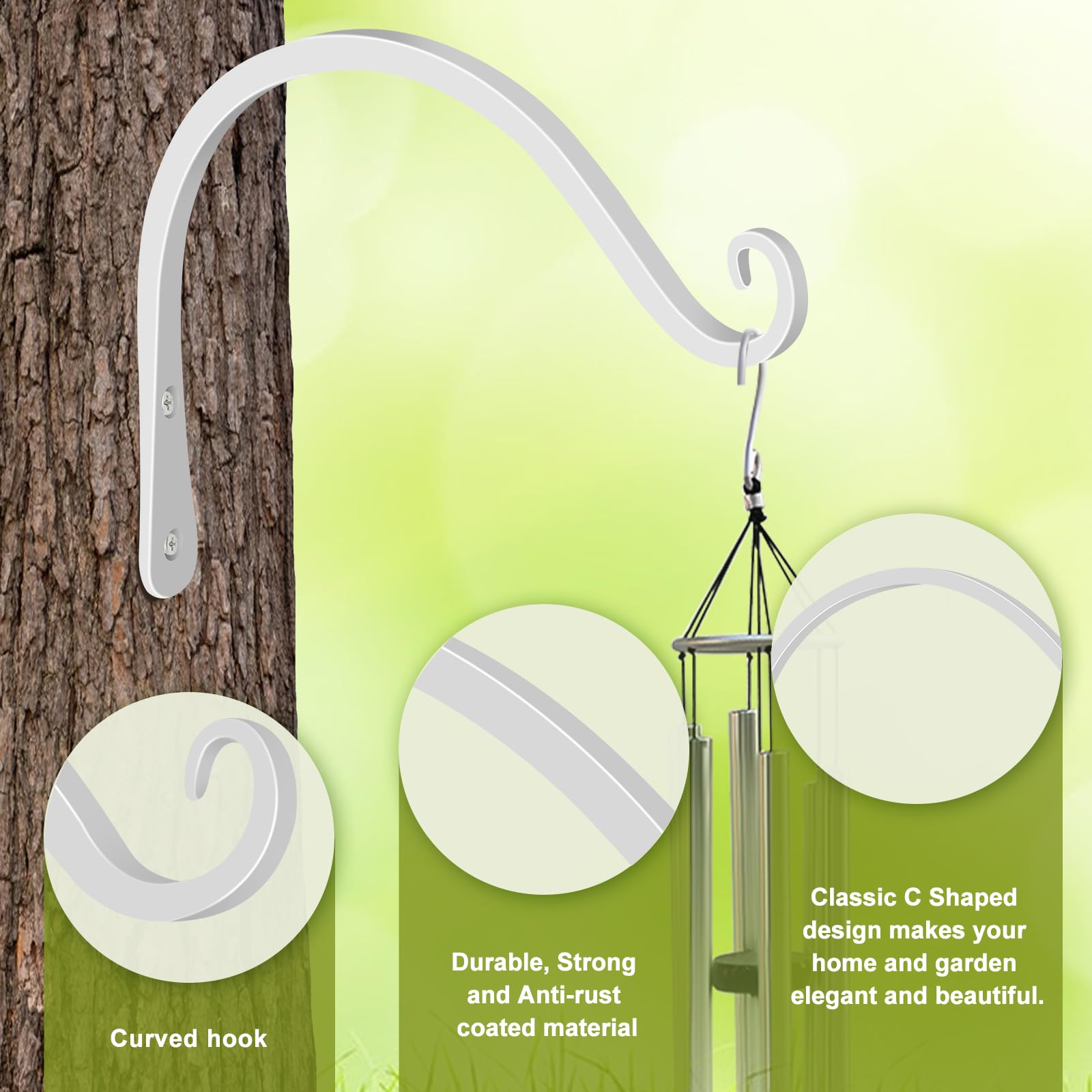 FEED GARDEN iron wall hook mounted with plant, ideal indoor greenery display.