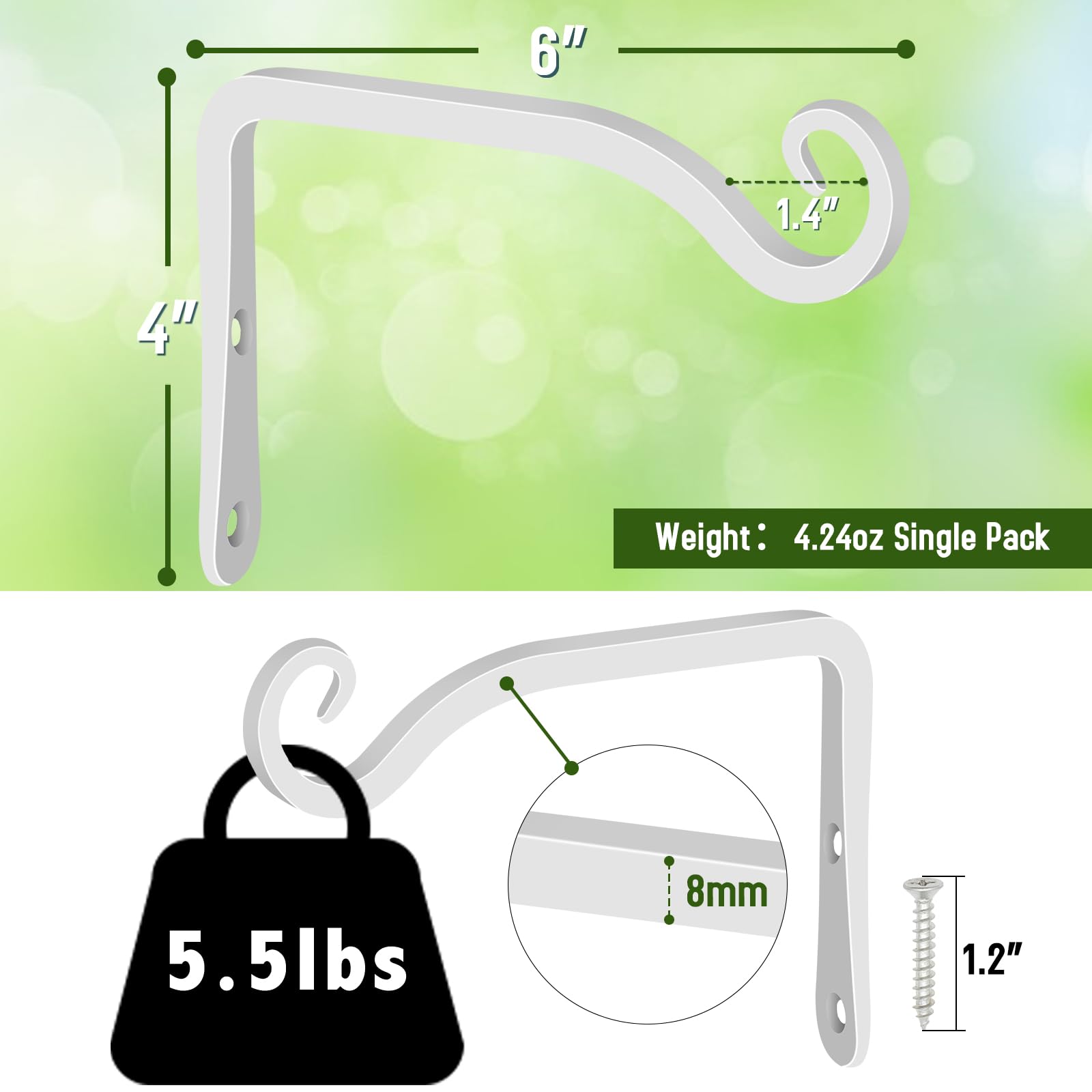 FEED GARDEN iron wall hook with rust resistant coating for outdoor use