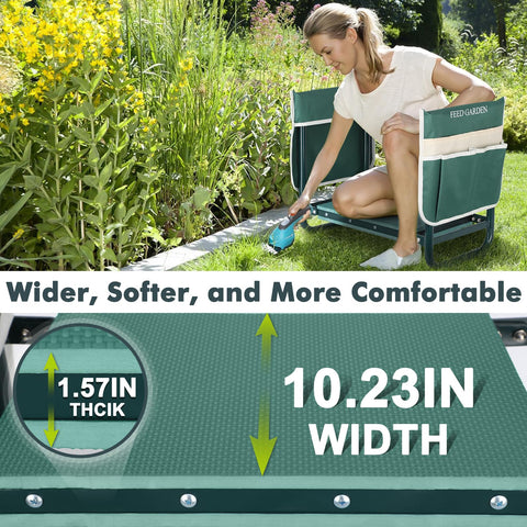 FEED GARDEN 2-in-1 use, converts from kneeler to garden seat.