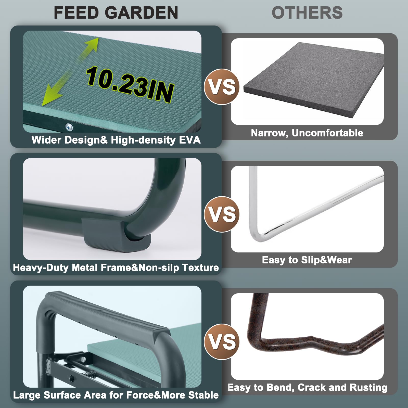 FEED GARDEN foldable design saves space in sheds and closets.