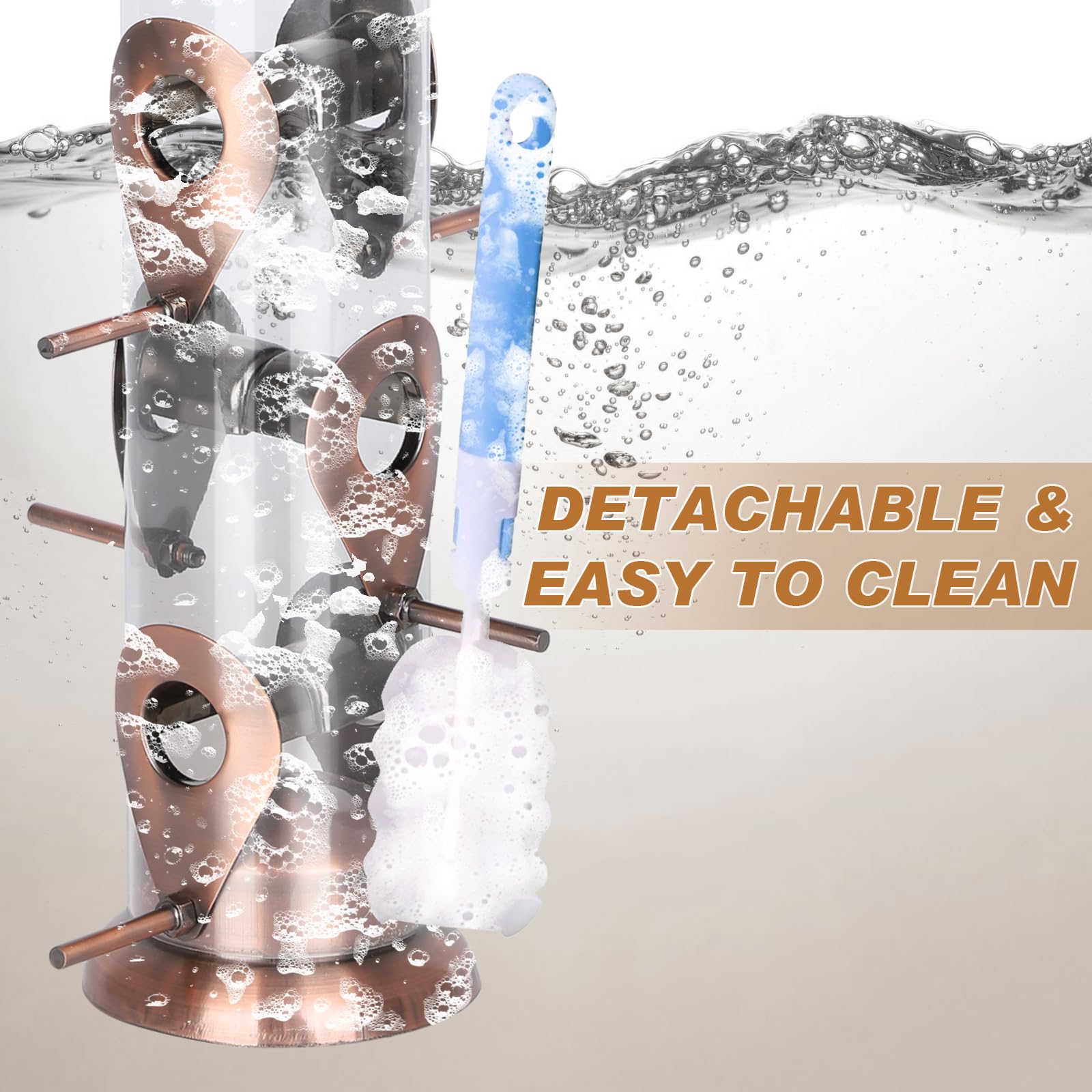 FEED GARDEN easy-clean tube and removable parts simplify maintenance