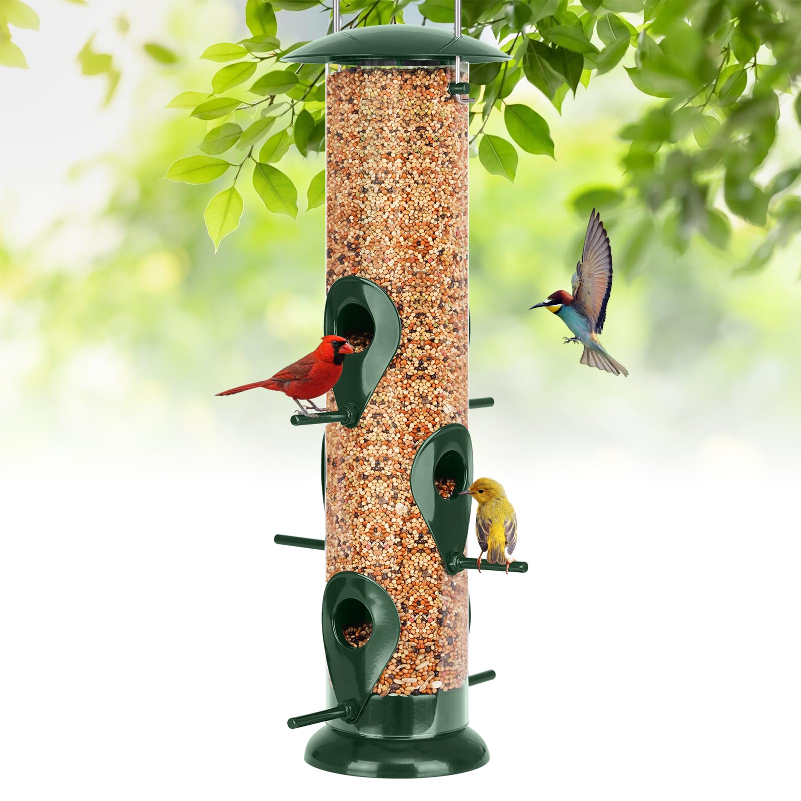 FEED GARDEN metal bird feeder top lid ideal for weatherproof outdoor use.