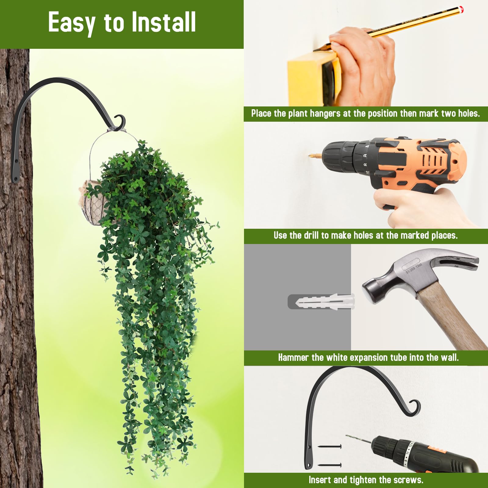 FEED GARDEN multi-purpose bracket ideal for wind chimes and baskets.