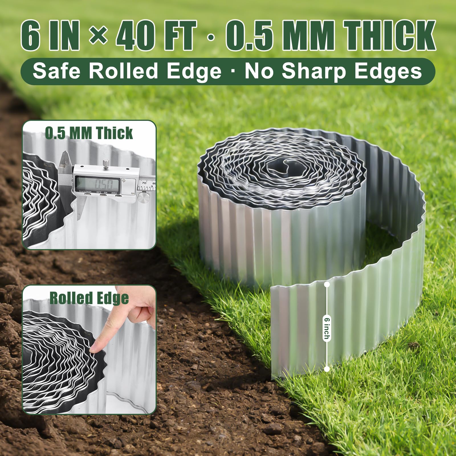 FEED GARDEN no-dig edging demonstrates quick, tool-free installation along garden curves.