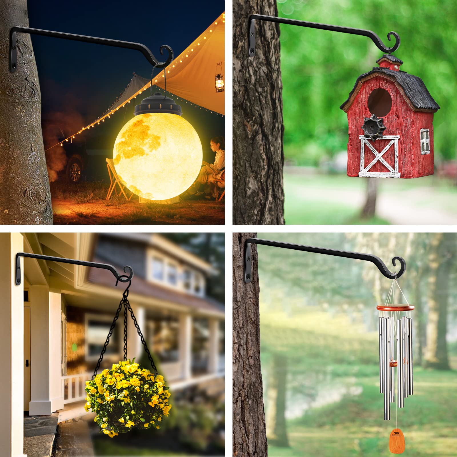 FEED GARDEN outdoor decor setup showing sturdy hanging brackets