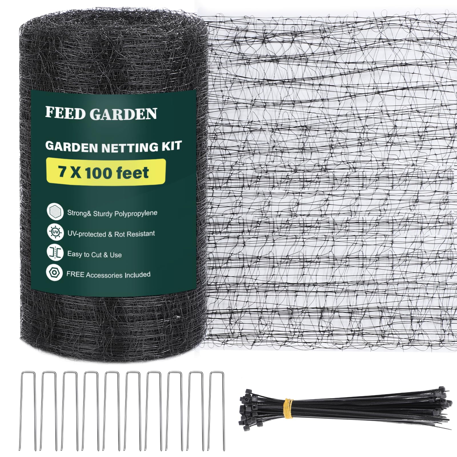 FEED GARDEN netting withstands outdoor use across multiple seasons.