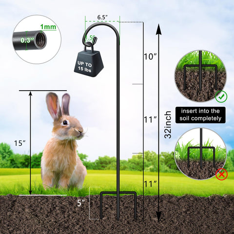 FEED GARDEN shepherd hook lantern hanging for decorative lighting along walkways