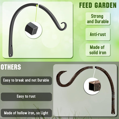 FEED GARDEN sleek-edge bracket prevents snagging for safe handling.