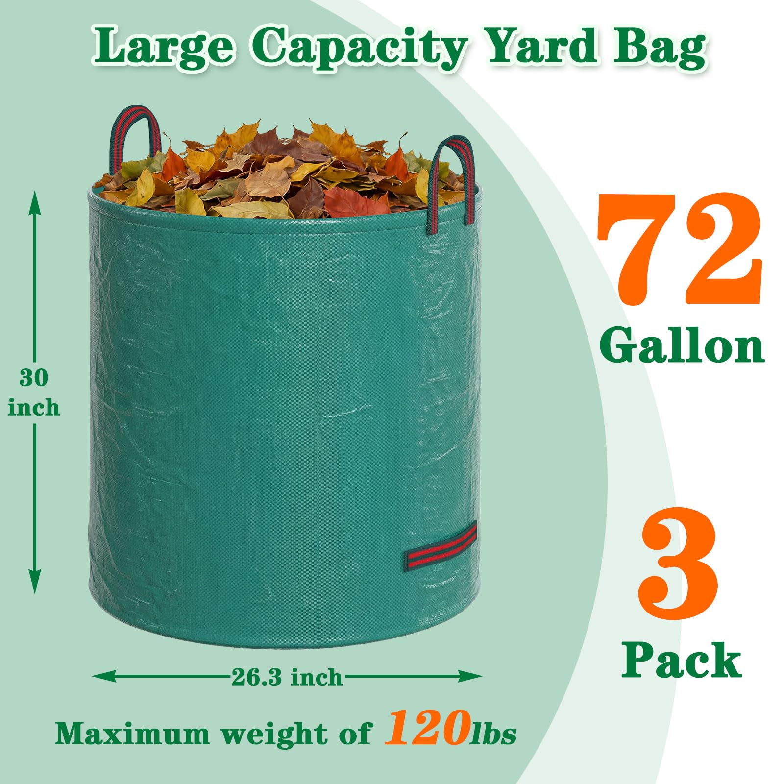 FEED GARDEN stand-up bag featuring four reinforced handles for easy carrying.