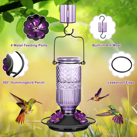 FEED GARDEN transparent glass bottle displays nectar level clearly