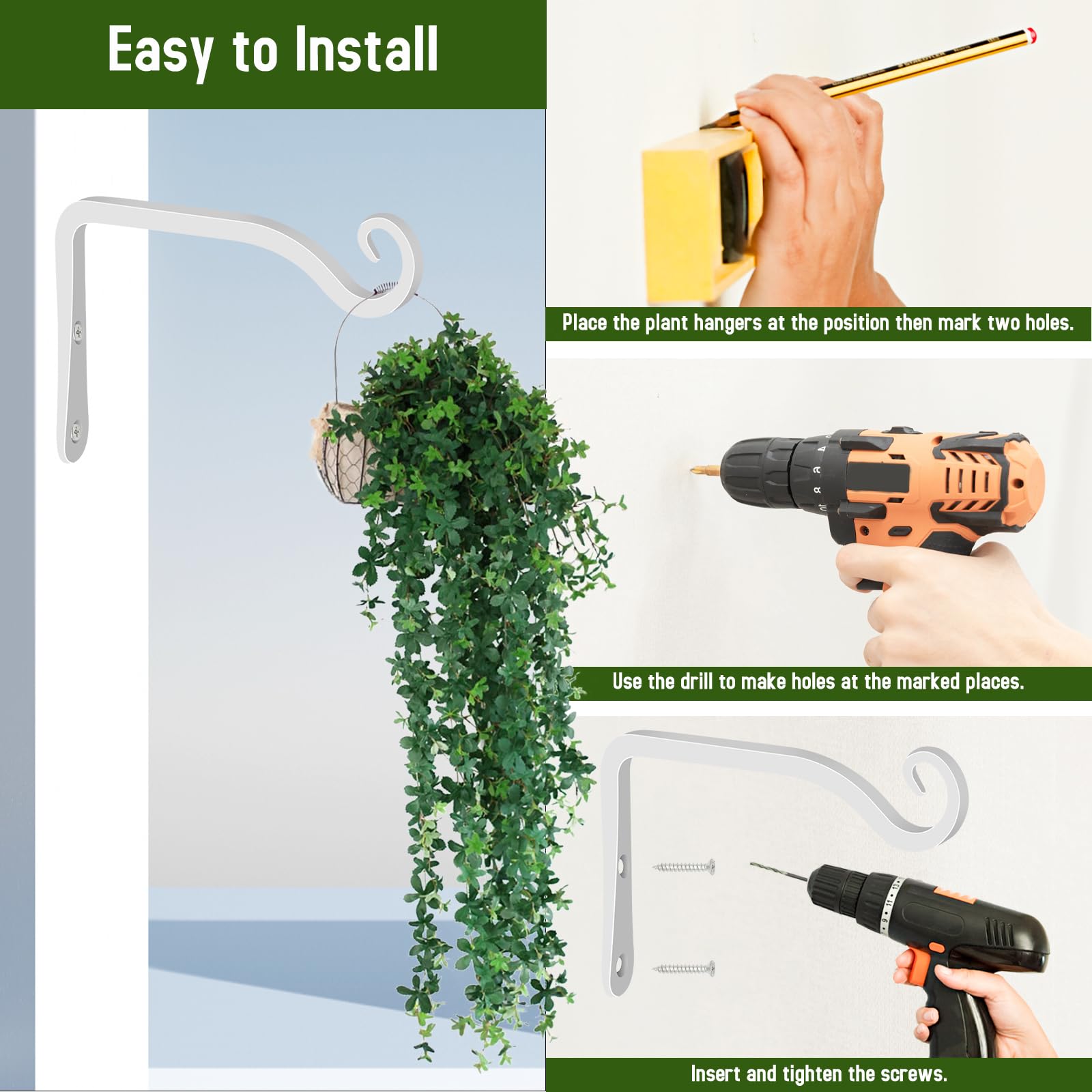 Two pack FEED GARDEN hanging brackets for versatile mounting