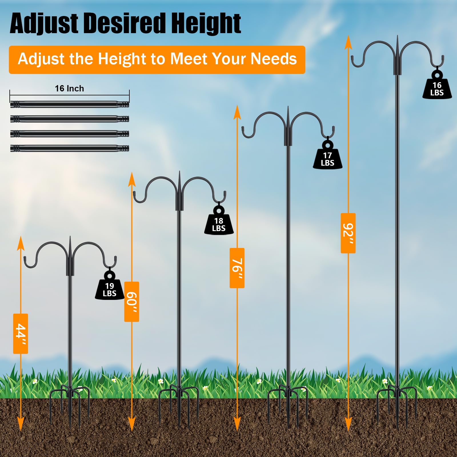 FEED GARDEN two-sided hook design keeps bird feeder accessible