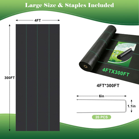 FEED GARDEN U-shaped stakes secure fabric for lasting ground cover.