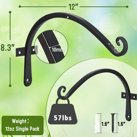 FEED GARDEN wall hook installation showing 12 inch reach for quick mounting.