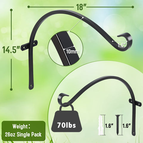 FEED GARDEN wall mount hook closeup shows sturdy support for outdoor decor items.