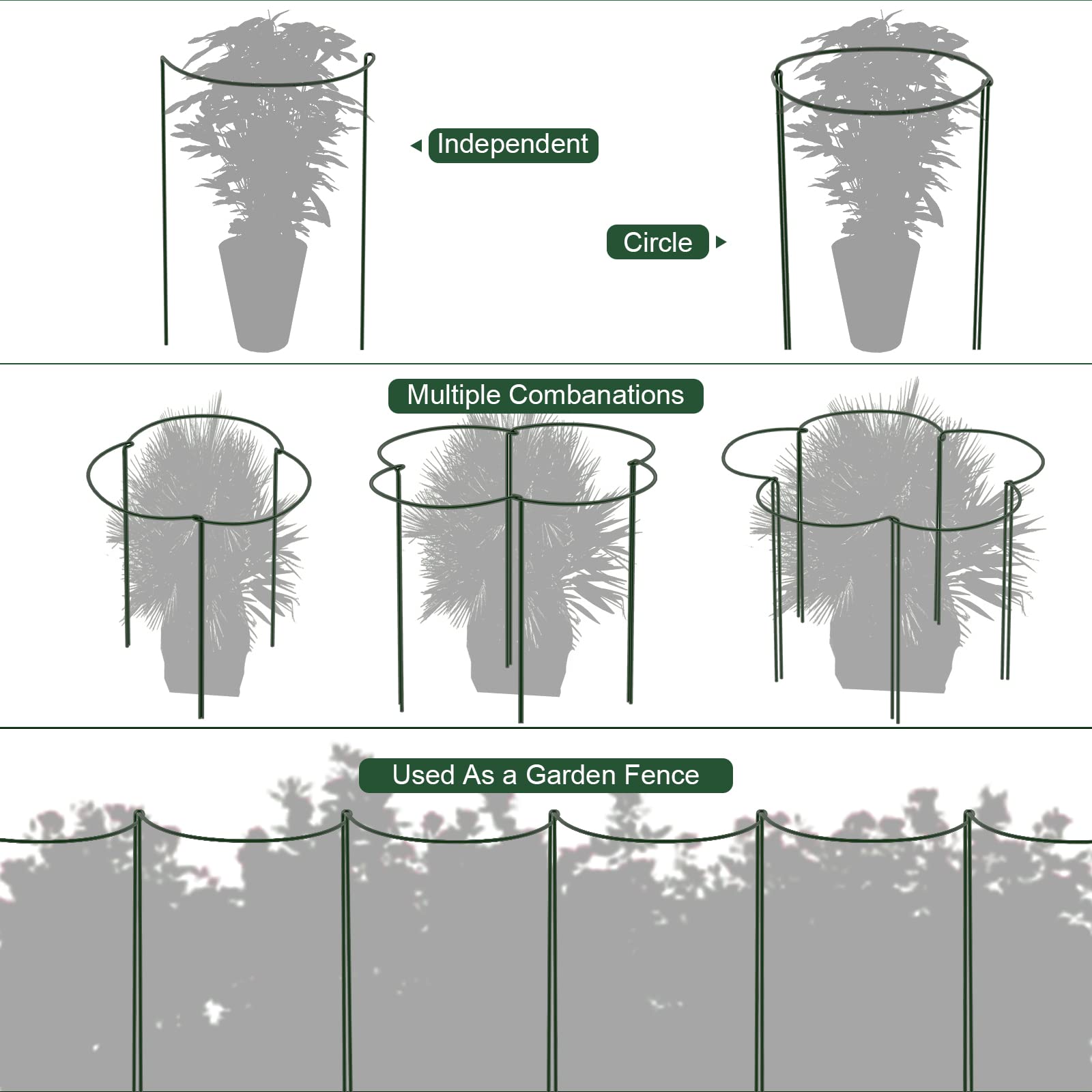 FEED GARDEN weather-resistant stakes protect plants from wind and rain.