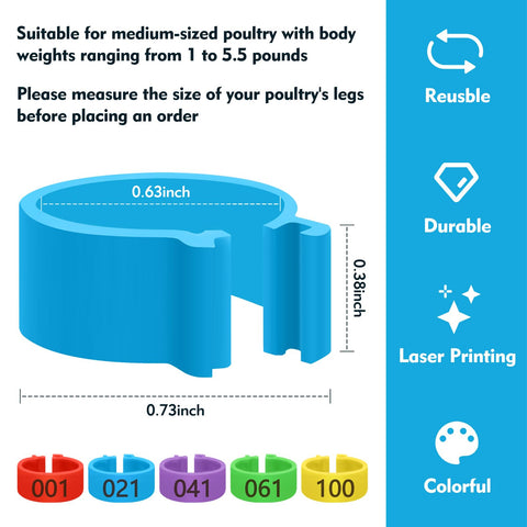Feehope color-coded leg bands improve breed and age sorting at a glance.