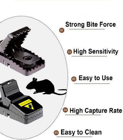 Feeke trap features stainless steel spring for reliable capture.