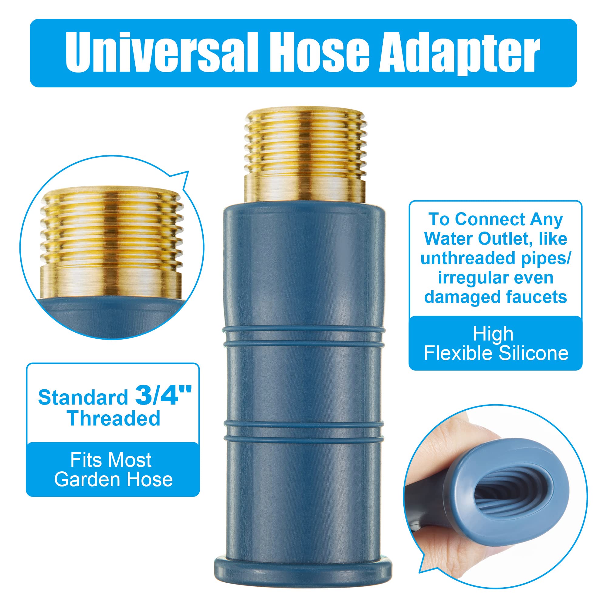 Feekoon anti-slip back-clip design keeps hose securely attached under high water flow.