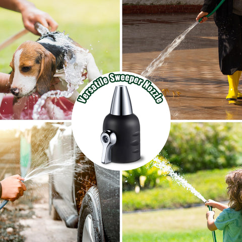 Feekoon jet nozzle car wash spray captures versatile cleaning power on vehicle surfaces.