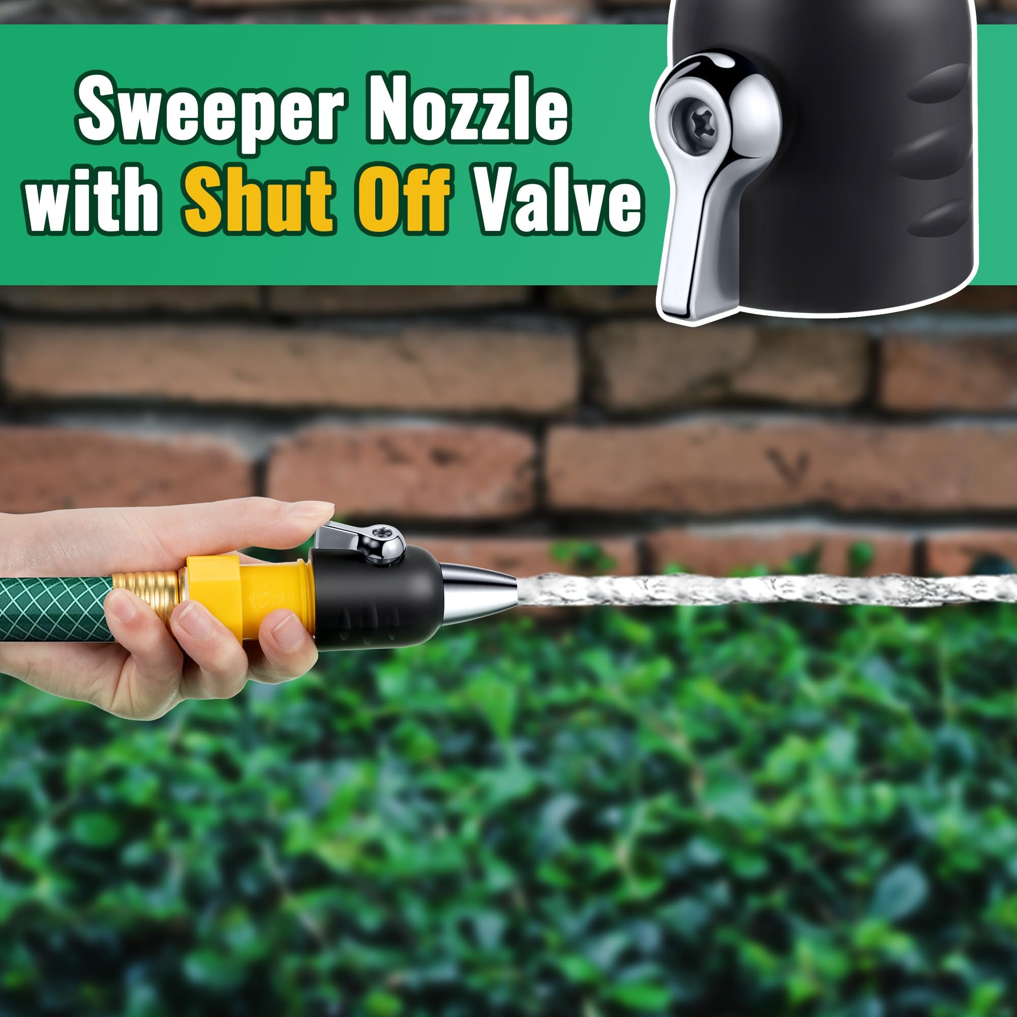 Feekoon jet nozzle durable zinc body photo emphasizes long-lasting performance for garden and car care.