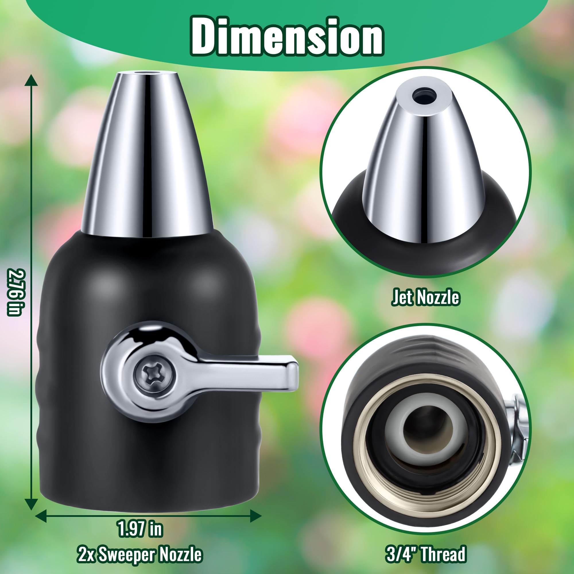 Feekoon jet nozzle shut-off lever close-up highlights fingertip water control during washing.
