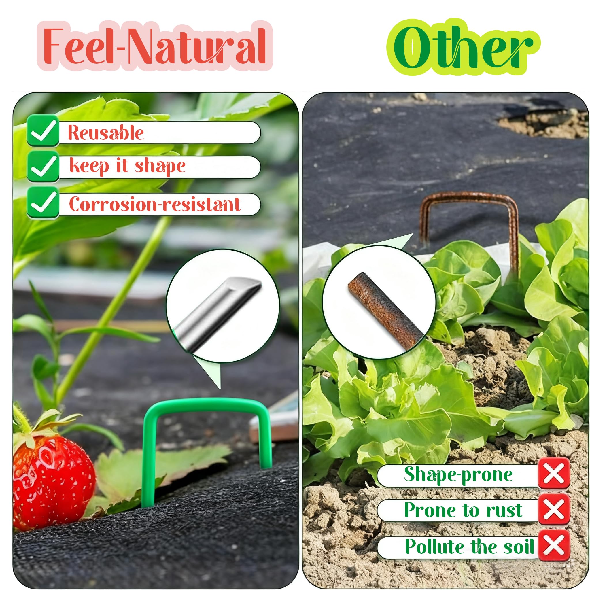 Feel Natural colorful garden labels helping organize plants