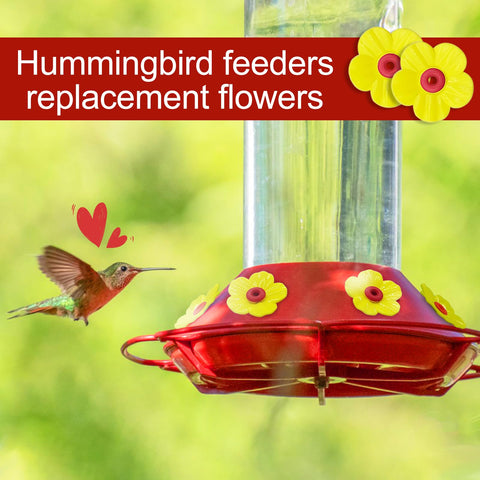 Feelorna red close-up hummingbird feeder flowers enhance feeder aesthetics.