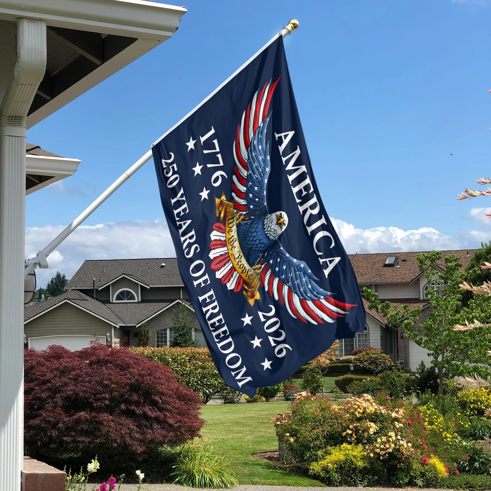 Feeniss flag components and two brass washers for easy setup