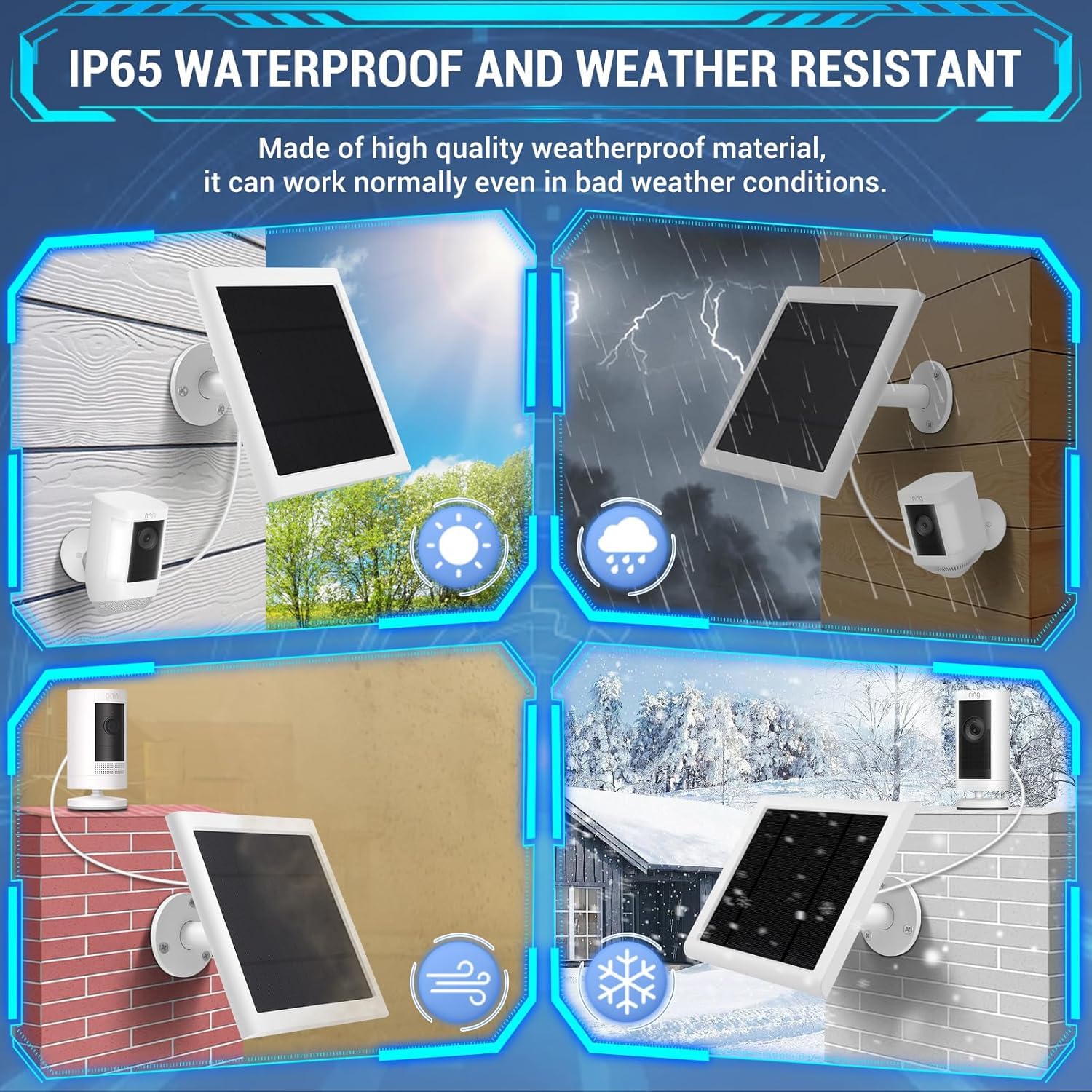 Fehuatenda IP65 solar panel built with rugged materials for harsh outdoors.