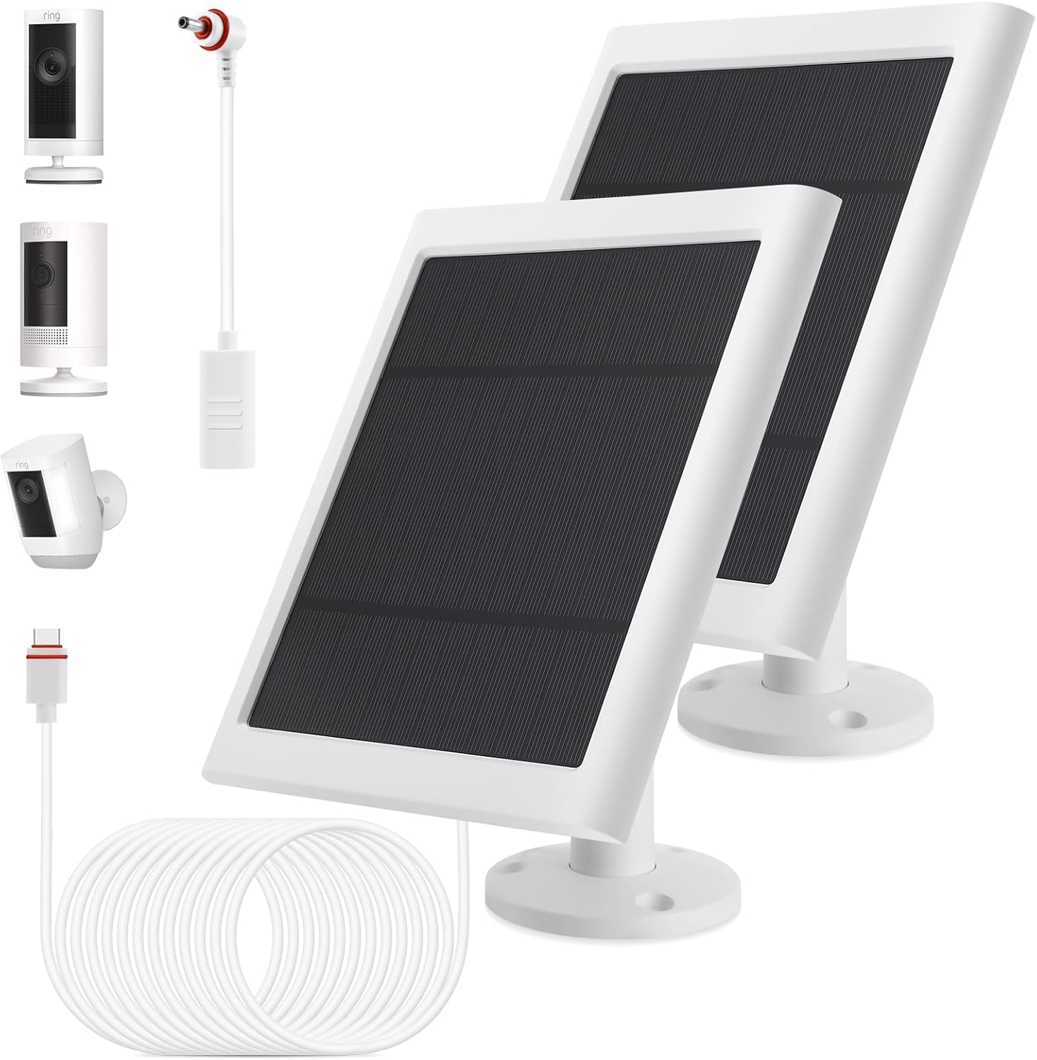 Fehuatenda IP65 solar panel for Ring cameras; rugged outdoor power with secure mounting.