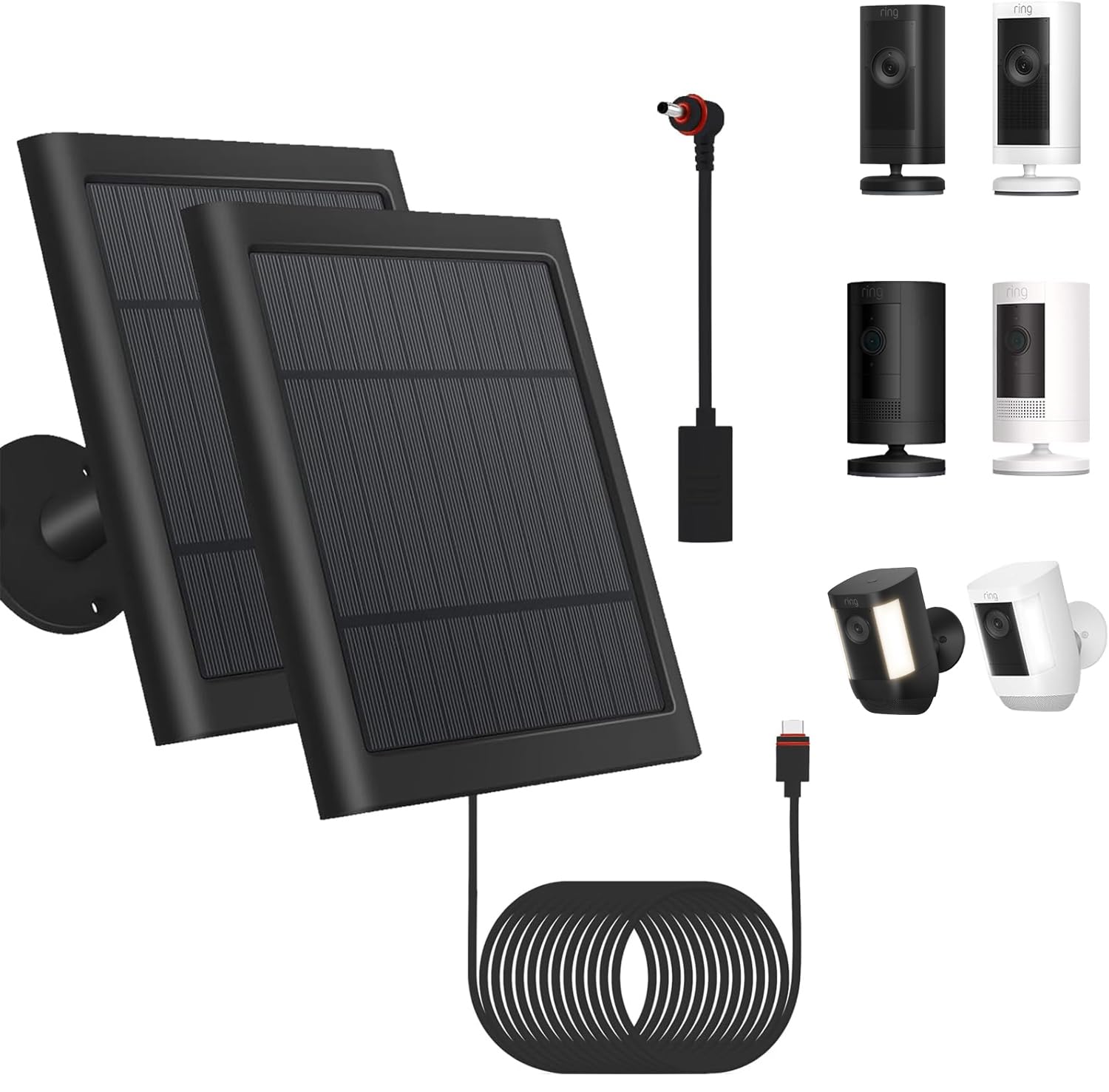 Fehuatenda solar panel for Ring Spotlight Cam Plus delivers continuous daytime power.