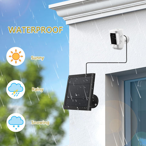 Fehuatenda solar panel for Ring Stick Up Cam Pro outdoors powered continuously.