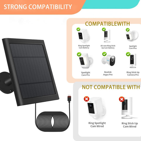 Fehuatenda solar panel for Stick Up Cam Pro keeps camera charged in daylight