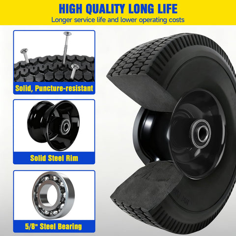 FEILOONG 10 inch solid tire side view showing robust construction