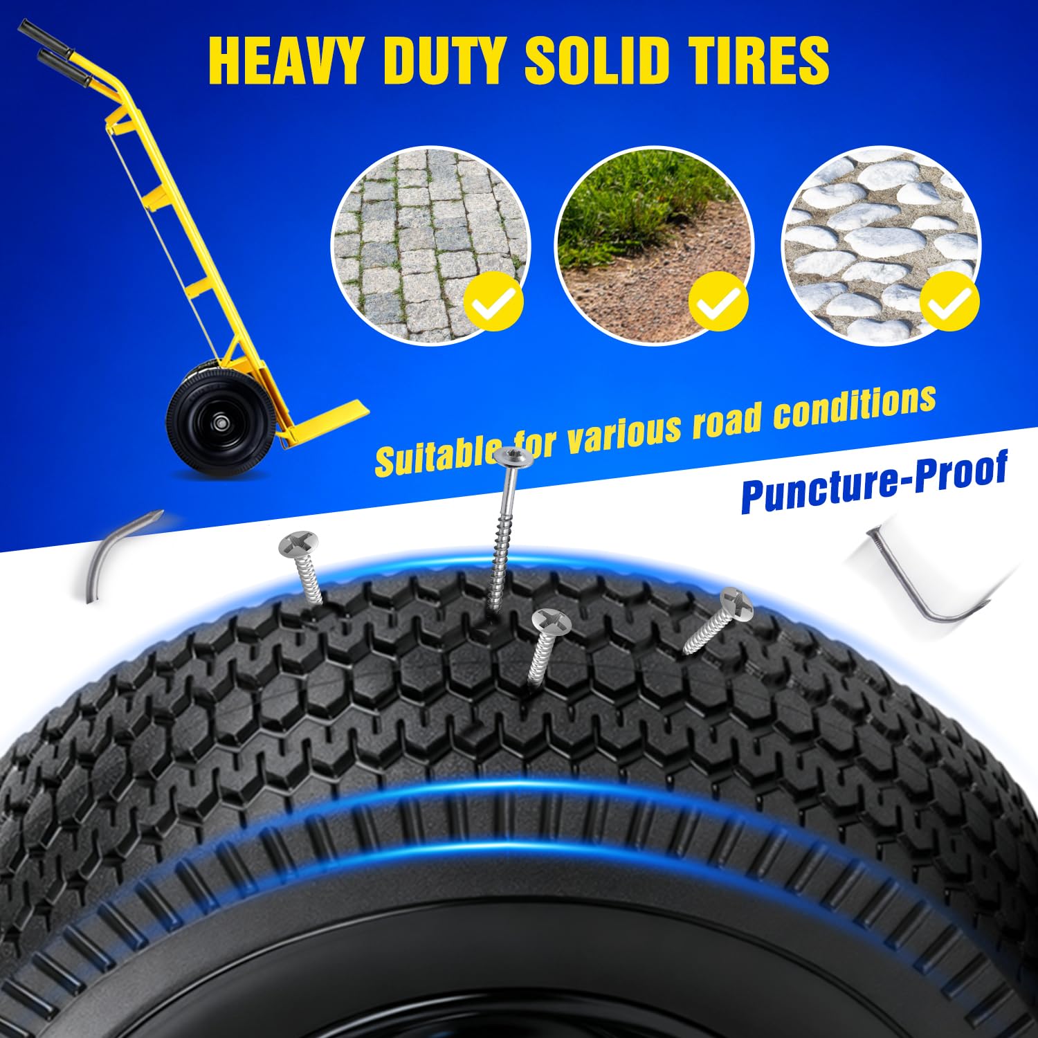 FEILOONG 410 350 4 solid tire assembled ready for replacement