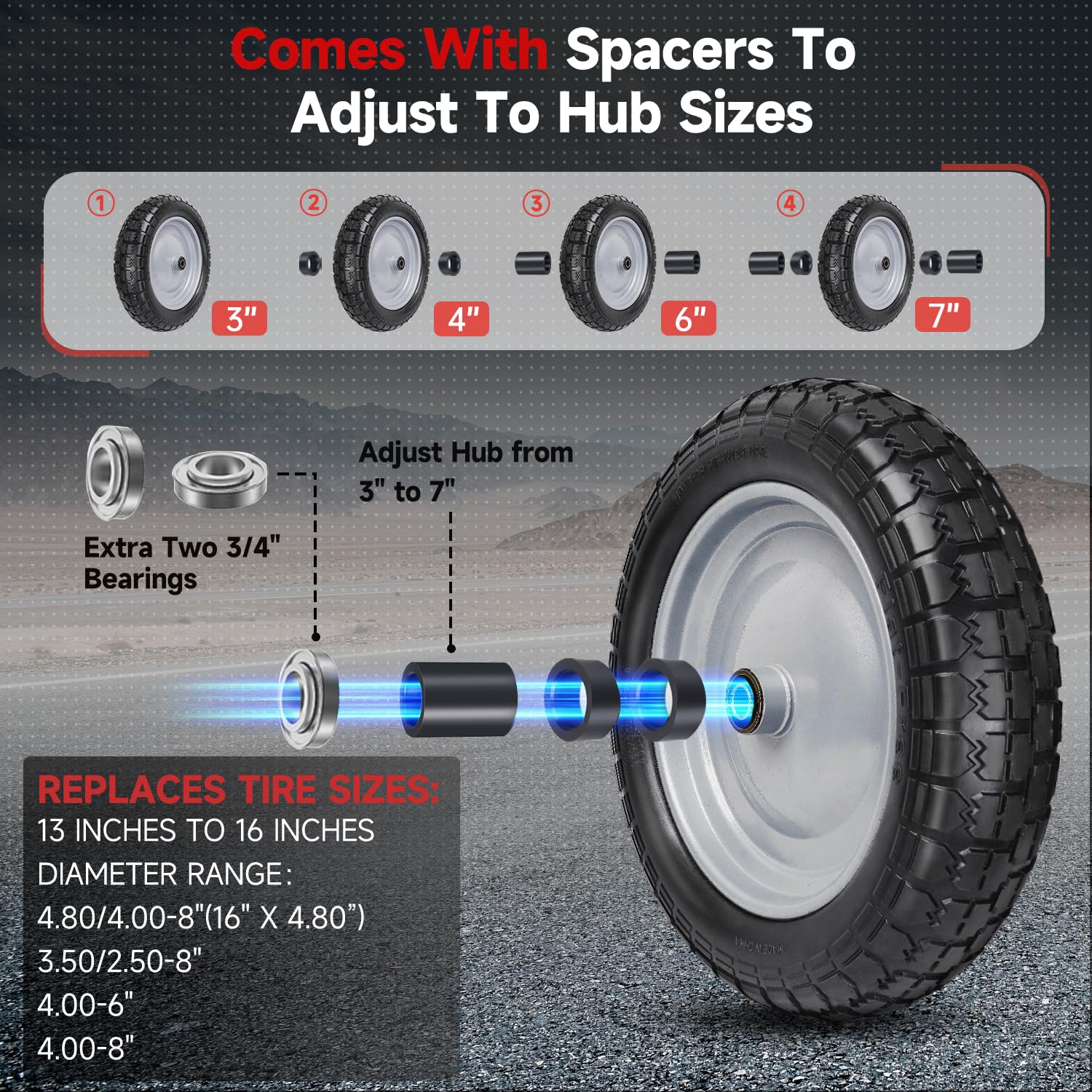 FEILOONG nylon spacers included for flexible hub length installation.