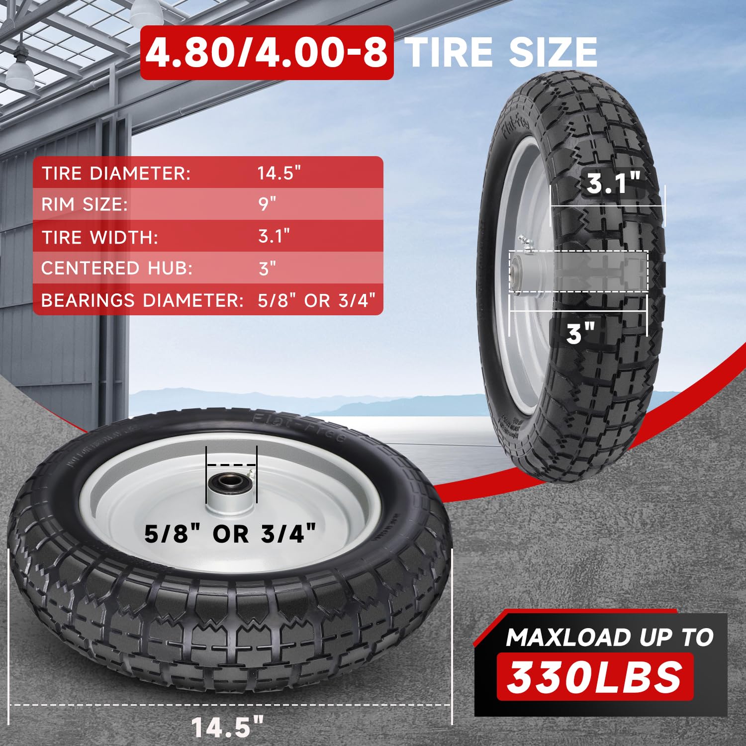 FEILOONG anti-skid tread pattern on tire improves stability across terrains.