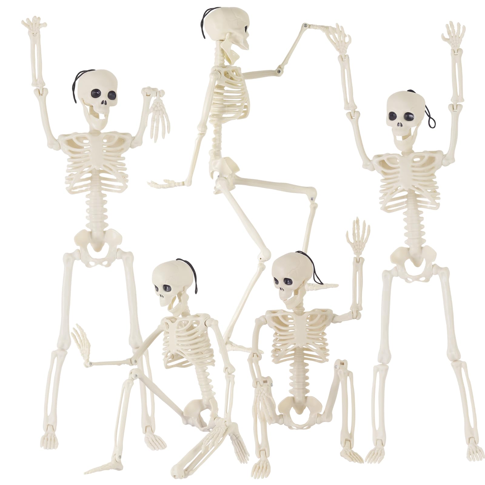 Feir 16-inch Skeletons with poseable joints for customizable Halloween displays.